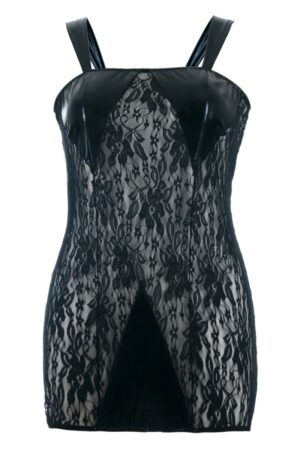 schwarzes wetlook chemise sb/1005 sexy base kollektion by andalea