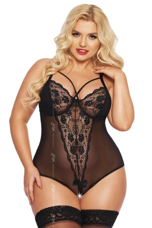 schwarzer body ouvert 1891 von softline plus size collection