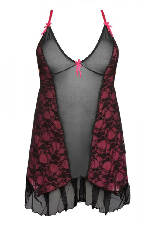 schwarz/pinkes chemise aa051980 von anais apparel plus size