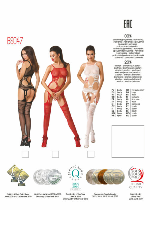 roter ouvert Bodystocking BS047 von Passion