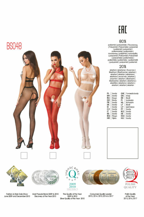 roter ouvert Bodystocking BS048 von Passion