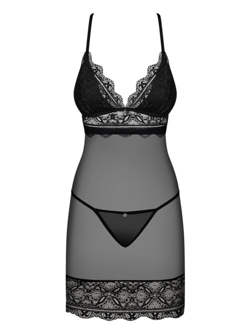 renelia chemise durchscheinend in schwarz