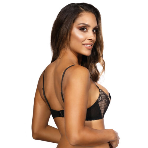 v-9891 bra black with open cups