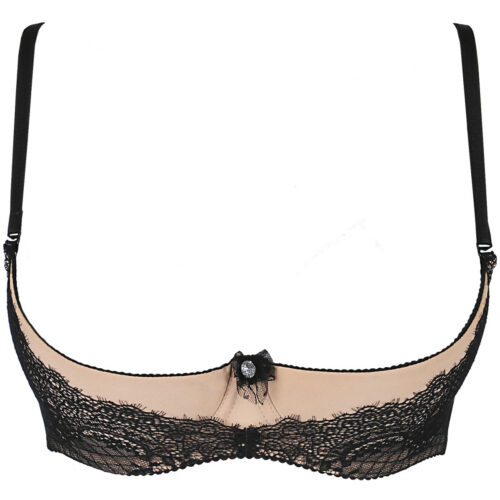 v-9891 bra black with open cups