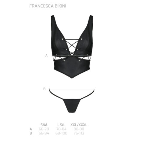 schwarzes 2-teiliges dessous set francesca