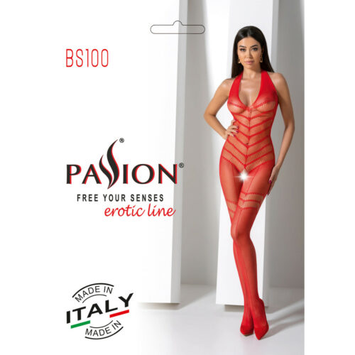pe bs100 bodystocking red