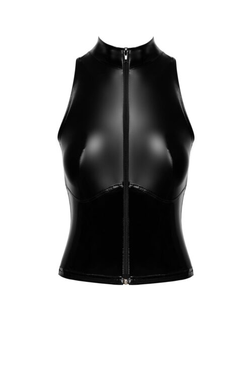 f324 wetlook top mit reißverschluss von noir handmade