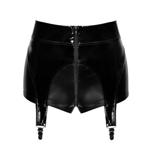 f325 wetlook shorts mit strumpfhaltern von noir