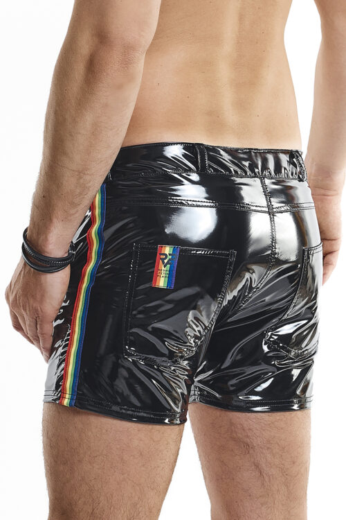 pvc herren shorts schwarz von pride fetish line