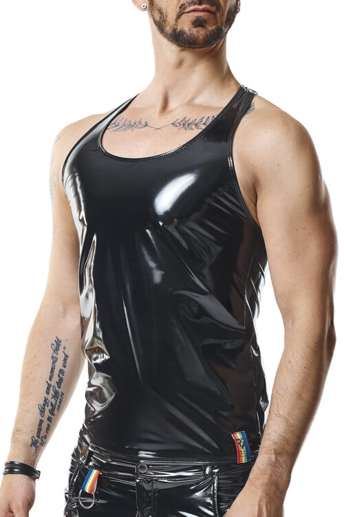 pvc herren tank top von pride fetish line