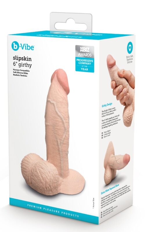 biegsamer naturdildo slipskin 6“ girthy