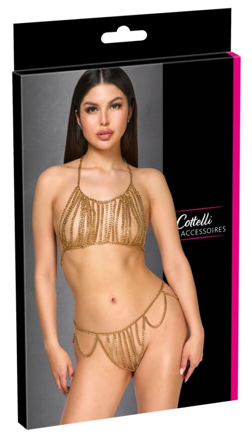 goldfarbener ketten-bikini von cottelli