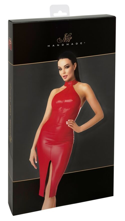 neckholderkleid in rot f354 von noir