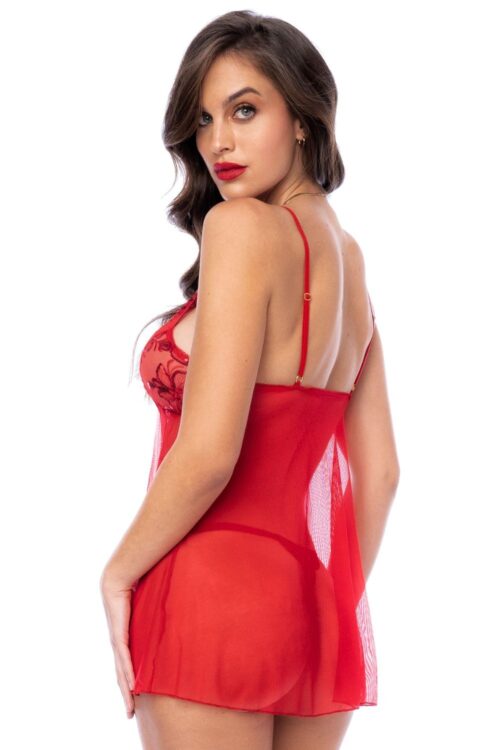 verführerisches babydoll rot mit string mal7559