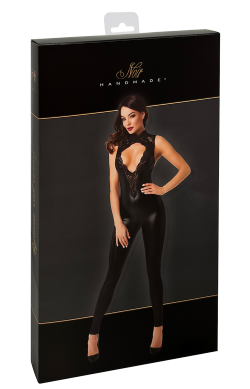 wetlook overall mit spitze f342 von noir