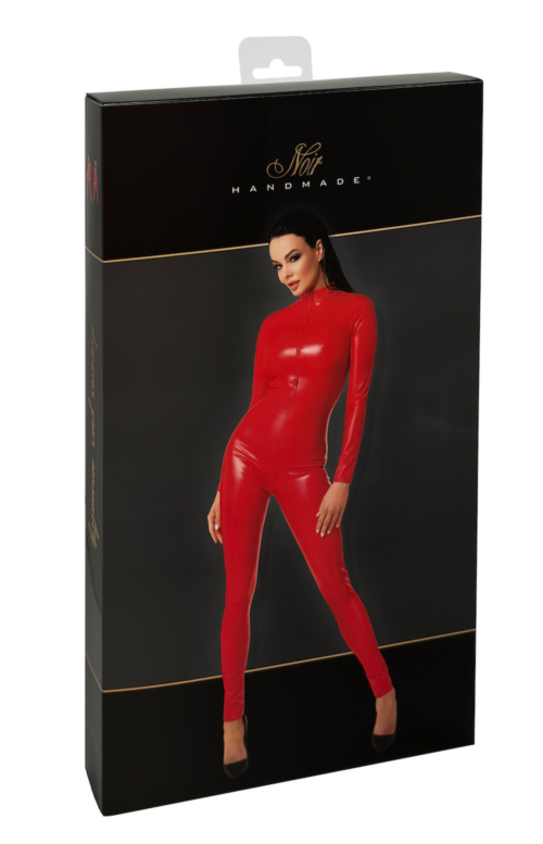 wetlook overall in rot f353 von noir handmade